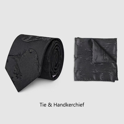 Muška kravata i rupčić Set za vjenčanje 7 cm kremasto bijele trodimenzionalne modne luksuzne kravate za muškarce