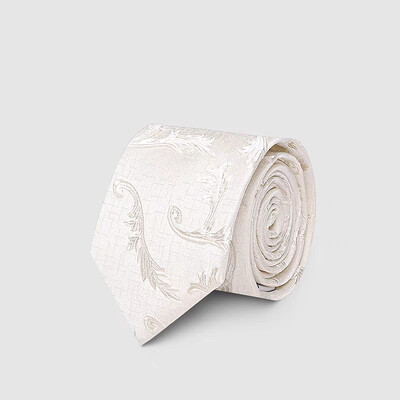 Muška kravata i rupčić Set za vjenčanje 7 cm kremasto bijele trodimenzionalne modne luksuzne kravate za muškarce