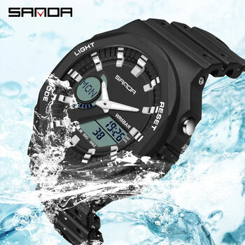 SANDA 6016 Ρολόγια Military Waterproof Date Ηλεκτρονικό ρολόι για αγόρι κορίτσι Relogio Masculino Outdoor Sports Ρολόγια Ανδρικά LED Digita