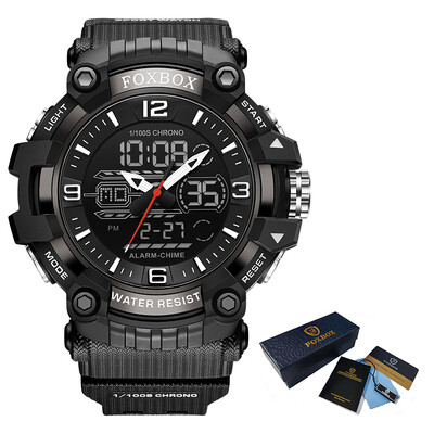 LIGE modes luksusa elektroniskais vīriešu rokas pulkstenis, silikona dubultā digitālā displeja pulkstenis, ikdienas sporta ūdensizturīgs modinātājs Week vīriešu rokas pulksteņi