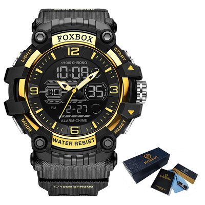 LIGE modes luksusa elektroniskais vīriešu rokas pulkstenis, silikona dubultā digitālā displeja pulkstenis, ikdienas sporta ūdensizturīgs modinātājs Week vīriešu rokas pulksteņi