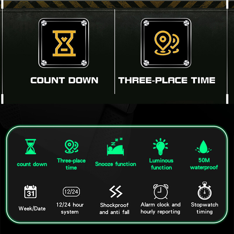 SANDA G stila militārie vīriešu digitālie sporta pulksteņi trīsvietīgi ūdensizturīgi atpakaļskaitīšanas LED elektroniskais kvarca rokas pulkstenis vīriešiem jauns