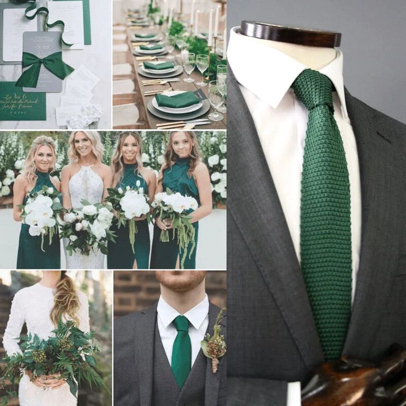 Vīriešu šaura adīta kaklasaite zaļā krāsā jaukta raksta gadījuma kaklasaite ar plakanu galu, adīta, plāna kaklasaite kāzām, pašsaieta līgavainim