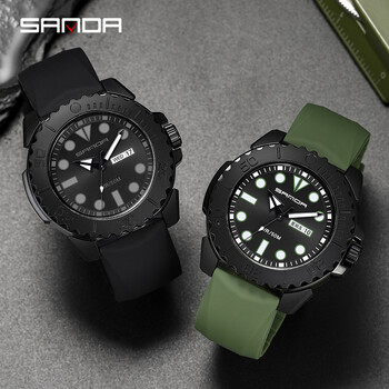 Fashion Sanda Κορυφαία μάρκα Sport Military ρολόι για άνδρες Quartz Movement Casual 50bar αδιάβροχο ρολόι χειρός Relogio Masculino