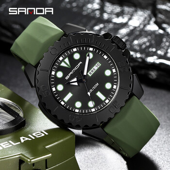 Fashion Sanda Κορυφαία μάρκα Sport Military ρολόι για άνδρες Quartz Movement Casual 50bar αδιάβροχο ρολόι χειρός Relogio Masculino