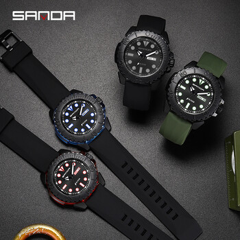 Fashion Sanda Κορυφαία μάρκα Sport Military ρολόι για άνδρες Quartz Movement Casual 50bar αδιάβροχο ρολόι χειρός Relogio Masculino