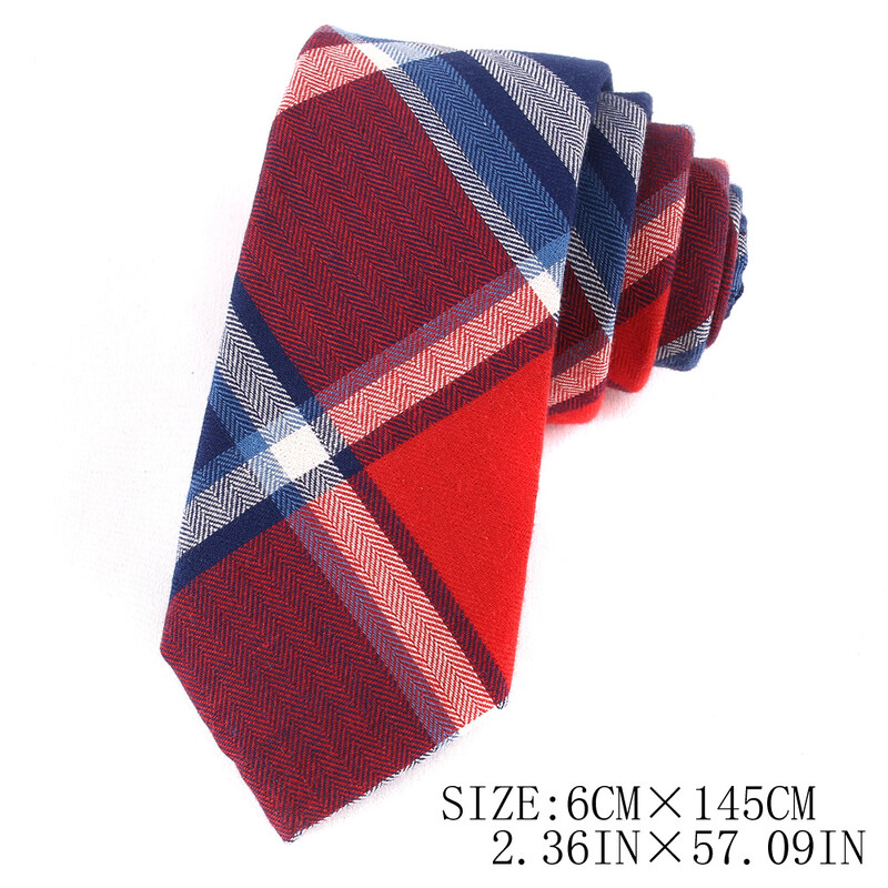 Zīmola kaklasaites vīriešiem 100% kokvilnas vīriešu kaklasaite, šaura, rūtaina kaklasaite vīriešiem.