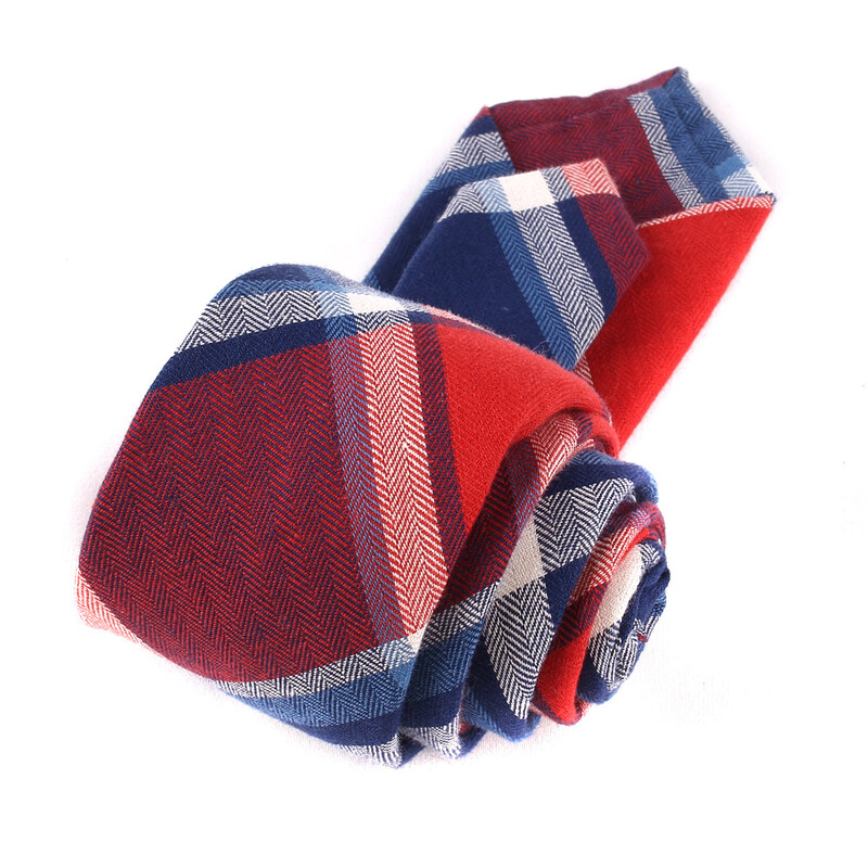 Zīmola kaklasaites vīriešiem 100% kokvilnas vīriešu kaklasaite, šaura, rūtaina kaklasaite vīriešiem.