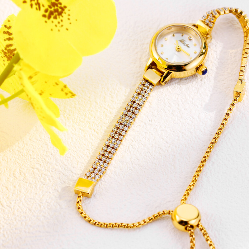 Mali sat za žene Podesiva dijamantna narukvica Jednostavan elegantan ženski kvarcni sat Zlatni mini brojčanik Party Dress Ručni sat Novo