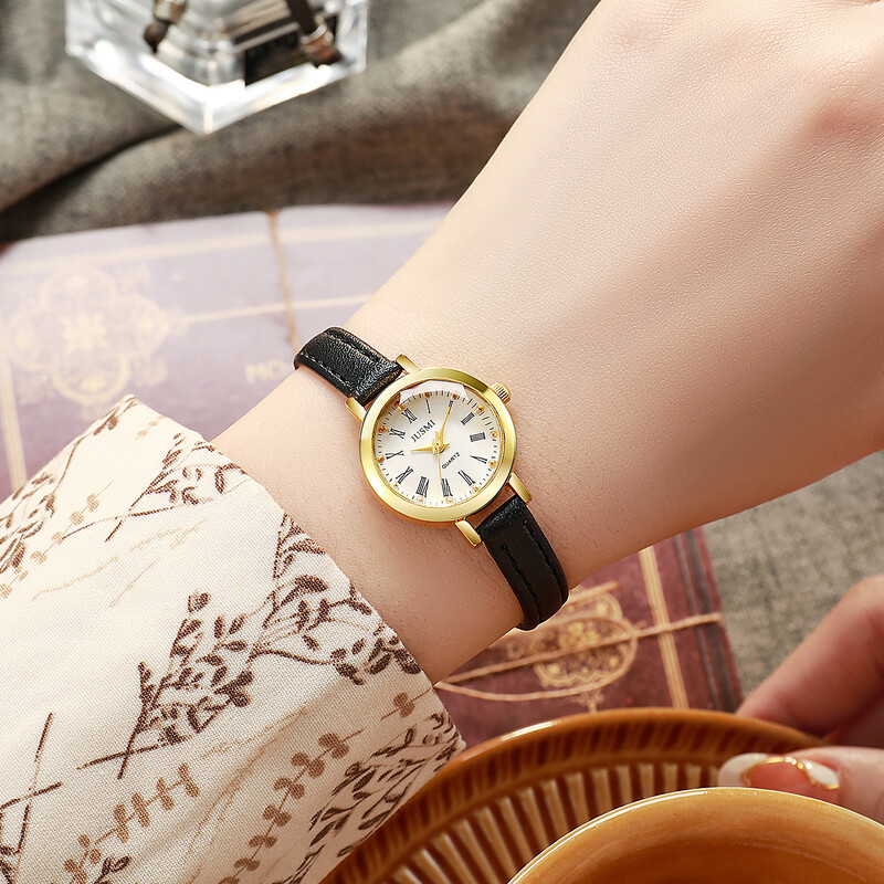 Vienkāršs romiešu romiešu mazās ciparnīcas kvarca sieta siksnas pulkstenis