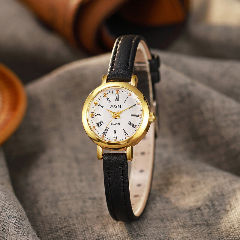 Vienkāršs romiešu romiešu mazās ciparnīcas kvarca sieta siksnas pulkstenis