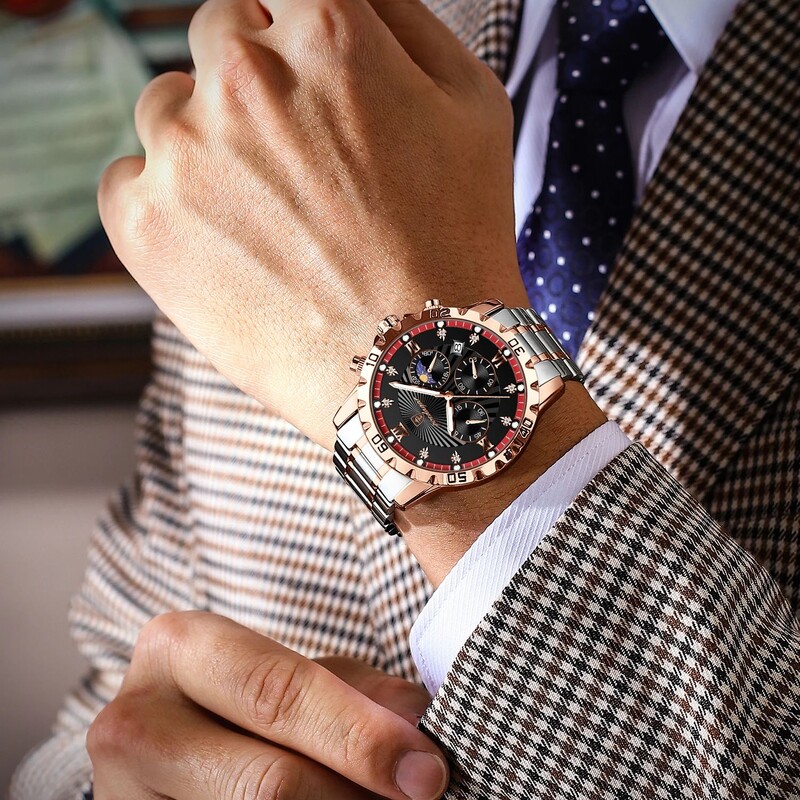 POEDAGAR Luksusa militārais pulkstenis vīriešiem Ūdensizturīgs gaismas hronogrāfs randiņu vīrieša rokas pulkstenis nerūsējošā tērauda kvarca vīriešu pulksteņi