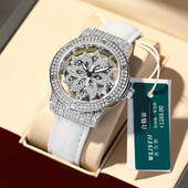 Populārs sieviešu pulkstenis ar modernu lielu ciparnīcu, pentagrammas ūdensnecaurlaidīgs pulkstenis meitenēm, sniegpārsliņu rotējošs dobs sieviešu pulkstenis