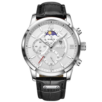 LIGE 2024 jauni vīriešu pulksteņi Top zīmola luksusa brūns ādas ikdienas kvarca pulkstenis vīriešu sporta ūdensizturīgs pulkstenis Relogio Masculino