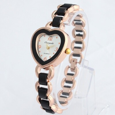 Popularni ležerni ženski ženski satovi Djevojački sat u obliku srca Narukvica Luksuzna haljina Kvarcni modni ručni sat