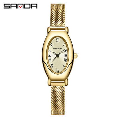 Fashin Sanda Vrhunska robna marka 1123 Elegantni dizajn s rimskim brojevima s četvrtastim brojčanikom Vodootporni kvarcni pokret Analogni ručni sat za poslovne žene
