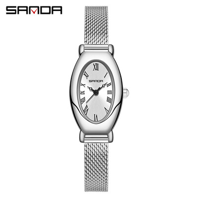 Fashin Sanda Vrhunska robna marka 1123 Elegantni dizajn s rimskim brojevima s četvrtastim brojčanikom Vodootporni kvarcni pokret Analogni ručni sat za poslovne žene