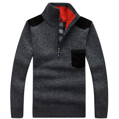 Zimski muški džemper s dolčevitom i dolčevitom, pleteni vuneni pulover od flisa s dugim rukavima, ležerna muška debela odjeća za jesen