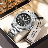 POEDAGAR Ceas de lux pentru bărbați, rezistent la apă, cu date luminoasă, pentru bărbați, din oțel inoxidabil, pentru bărbați, sport, la modă, ceasuri cu quartz pentru bărbați