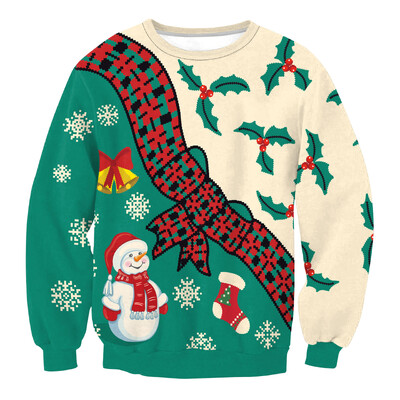 Bărbați, femei, hanorac de Crăciun lipicios, 3D, imprimeu amuzant, de revelion, petrecere de vacanță, pulover, pulover, unisex, pulover de Crăciun urât