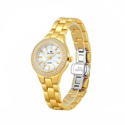 Ceasuri de cuarț elegante de lux Ceas de damă cu cadran cu diamante de înaltă calitate Brățară din oțel inoxidabil Ceas de mână pentru femei