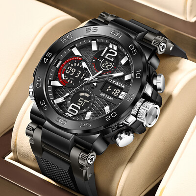 Ceasuri de mână pentru bărbați cu afișaj LED de lux LIGE, ceas sportiv luminos pentru bărbați, impermeabil, militar, cuarț, pentru bărbați, Relogio Masculino 2024