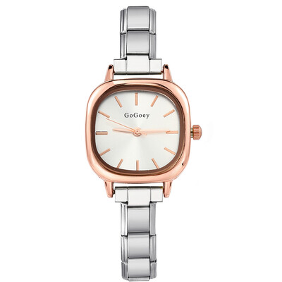 Elegantni dizajn Minimalistički Ženski Muški Kvadratni Kvarcni sat Remen od nehrđajućeg čelika Modni rođendanski dnevni savršeni poklon