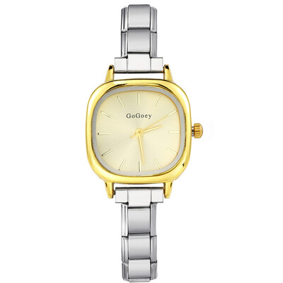 Elegantni dizajn Minimalistički Ženski Muški Kvadratni Kvarcni sat Remen od nehrđajućeg čelika Modni rođendanski dnevni savršeni poklon