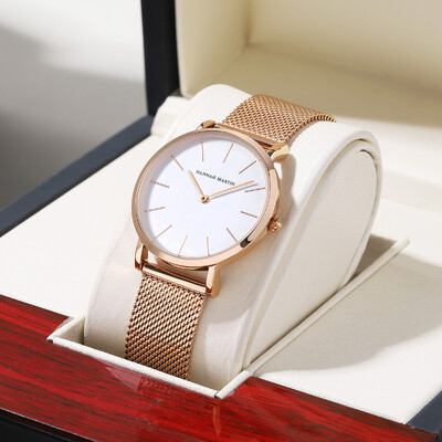Női karóra Legjobb márkájú Dropshipping Japan Quartz Movement 36mm Rose Gold Vízálló Divatos Nordic Minimalista Női Karórák