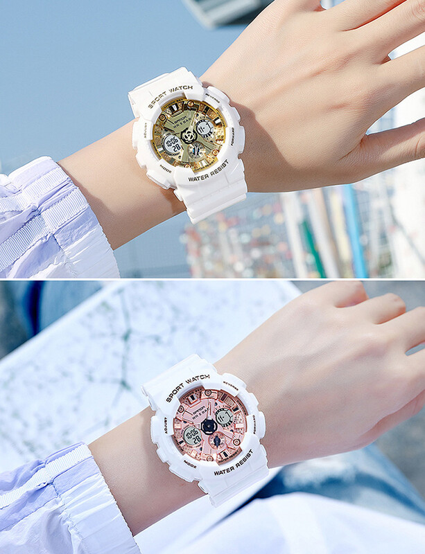 Ceas de sport pentru femei și bărbați, cu afișaj dublu, 50 m, ceas digital de mână, rezistent la apă, pentru bărbați, femei, ceas relogio feminino de înaltă calitate 2024