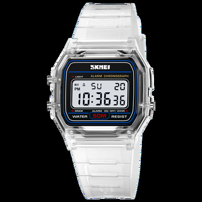 SKMEI Youthful Vigor Noua curea transparenta din TPU Ceas de mana pentru dama Afisaj cu lumina din spate Cronometru Ceasuri digitale pentru femei reloj mujer