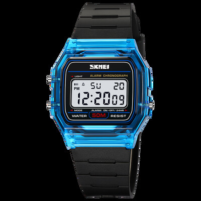 SKMEI Youthful Vigor Noua curea transparenta din TPU Ceas de mana pentru dama Afisaj cu lumina din spate Cronometru Ceasuri digitale pentru femei reloj mujer