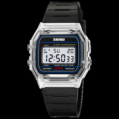 SKMEI Youthful Vigor Noua curea transparenta din TPU Ceas de mana pentru dama Afisaj cu lumina din spate Cronometru Ceasuri digitale pentru femei reloj mujer