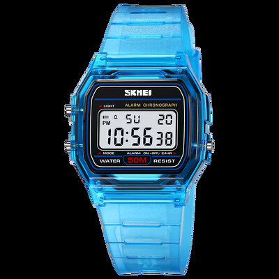 SKMEI Youthful Vigor Noua curea transparenta din TPU Ceas de mana pentru dama Afisaj cu lumina din spate Cronometru Ceasuri digitale pentru femei reloj mujer