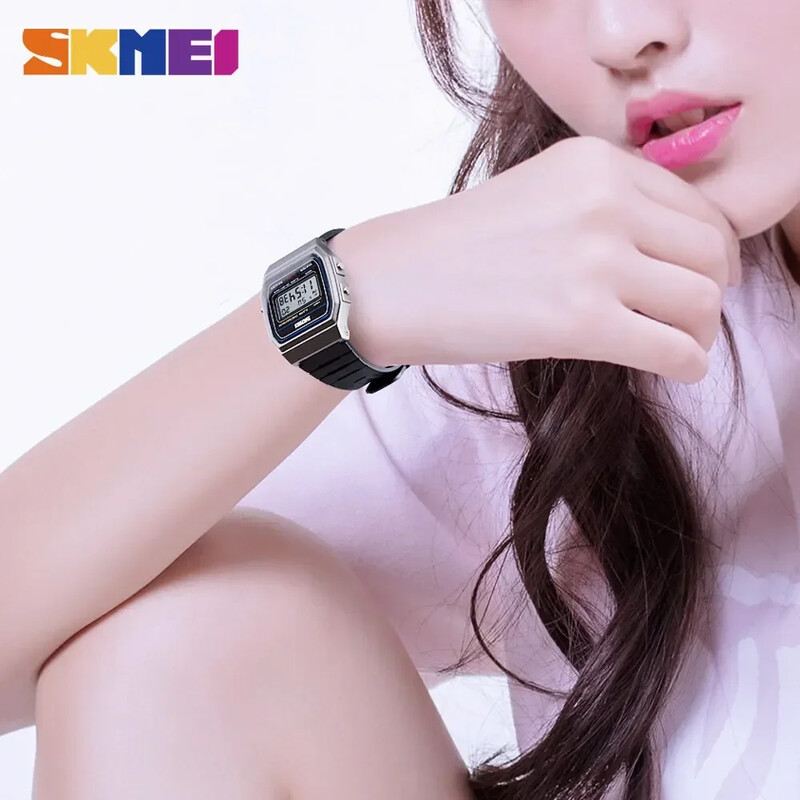 SKMEI 1412 Modni ženski digitalni sat Vodootporan prikaz datuma Tjedan Ženski ručni sat Sportski satovi za par Relogio Feminino