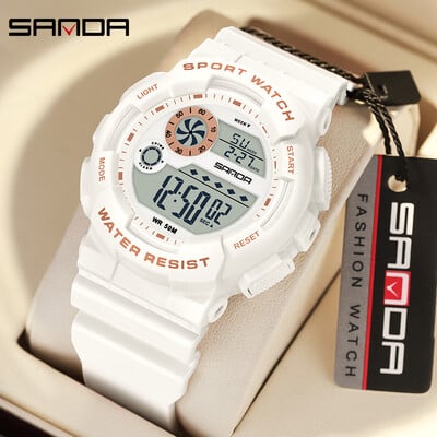 SANDA G Style Fashion Women Sport Ceasuri Ceas cu alarmă Cronometru impermeabil LED Digital Femei Electronice Cronograf Ceas de mână