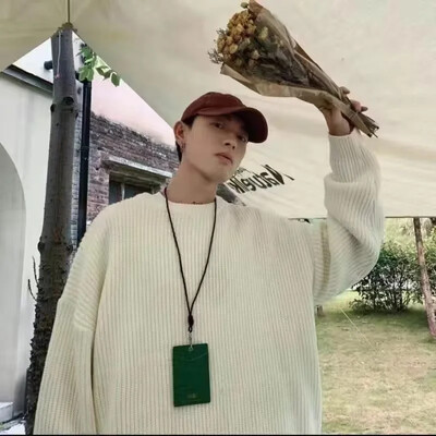 Džemperi Široki pleteni pulover Muški okrugli izrez Jesen Zima Lazy Style Svestrani pulover Ležerna muška odjeća