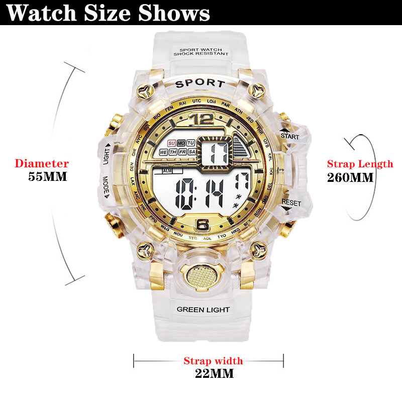 YIKAZE Ceas Digital Moda pentru Femei Barbati Femei Ceas Sport de lux Design transparent Student Copii Ceas de mana electronic