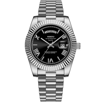 NIBOSI Ceas de lux cu quartz pentru bărbați, impermeabil, cu date, ceas de mână luminos, sport, din oțel inoxidabil, pentru bărbați, ceas pentru bărbați, ceas pentru bărbați