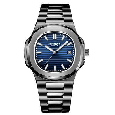 BINBOND Ceas de cuarț pentru bărbați de top de marcă de lux Ceas de bărbați, din oțel inoxidabil, impermeabil, cu date, ceasuri de afaceri pentru bărbați, Relogio Masculino