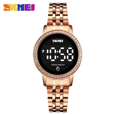 SKMEI 1669 Vienkāršs datuma laika pulksteņi sievietēm reloj mujer Digital LED Touch Sieviešu pulkstenis Diamond Waterproof Sieviešu rokas pulksteņi