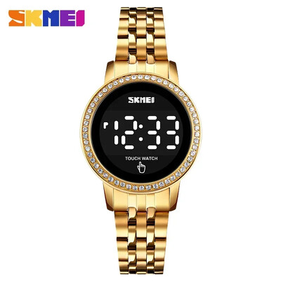 SKMEI 1669 Vienkāršs datuma laika pulksteņi sievietēm reloj mujer Digital LED Touch Sieviešu pulkstenis Diamond Waterproof Sieviešu rokas pulksteņi