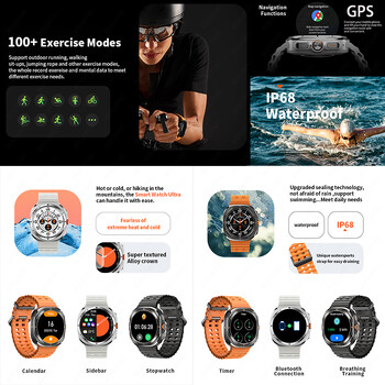 За Samsung Galaxy Watch 7 Ultra GPS Compass Smart Watch Outdoor Sports Man AMOLED BT Call IP68 Galaxy 6 Upgraded Smartwatch Men