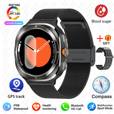 Pentru Samsung Galaxy Watch 7 Ultra GPS Busolă Ceas inteligent Sport în aer liber Bărbați AMOLED BT Apel IP68 Galaxy 6 Ceas inteligent actualizat Bărbați