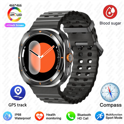 Pentru Samsung Galaxy Watch 7 Ultra GPS Busolă Ceas inteligent Sport în aer liber Bărbați AMOLED BT Apel IP68 Galaxy 6 Ceas inteligent actualizat Bărbați