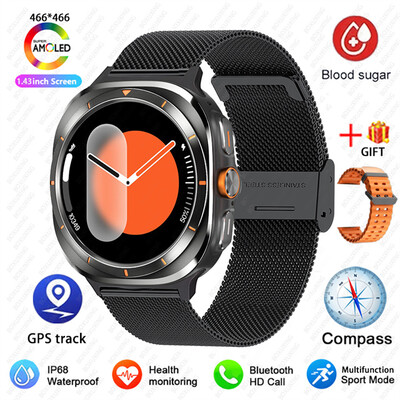 Pentru Samsung Galaxy Watch 7 Ultra GPS Busolă Ceas inteligent Sport în aer liber Bărbați AMOLED BT Apel IP68 Galaxy 6 Ceas inteligent actualizat Bărbați