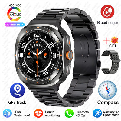Pentru Samsung Galaxy Watch 7 Ultra GPS Busolă Ceas inteligent Sport în aer liber Bărbați AMOLED BT Apel IP68 Galaxy 6 Ceas inteligent actualizat Bărbați