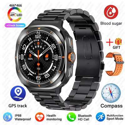 Pentru Samsung Galaxy Watch 7 Ultra GPS Busolă Ceas inteligent Sport în aer liber Bărbați AMOLED BT Apel IP68 Galaxy 6 Ceas inteligent actualizat Bărbați