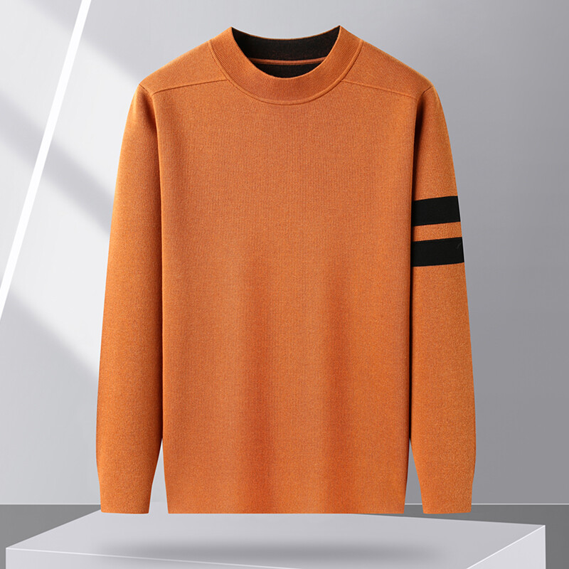 Dvostrani muški vuneni pulover kontrastne boje s polu-dolčevitom dolčevitom protiv pilinga Mulberry svileni pulover na pruge periv u perilici