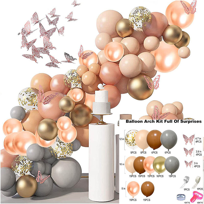 serie fluture transfrontalieră petrecere de ziua de naștere mov lanț de baloane set scenă amenajare arc decorare angro